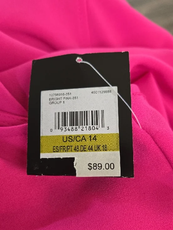 Kasper Sleeveless Button-Front Midi Dress With Pockets in Hot Pink - Picture 4 of 4